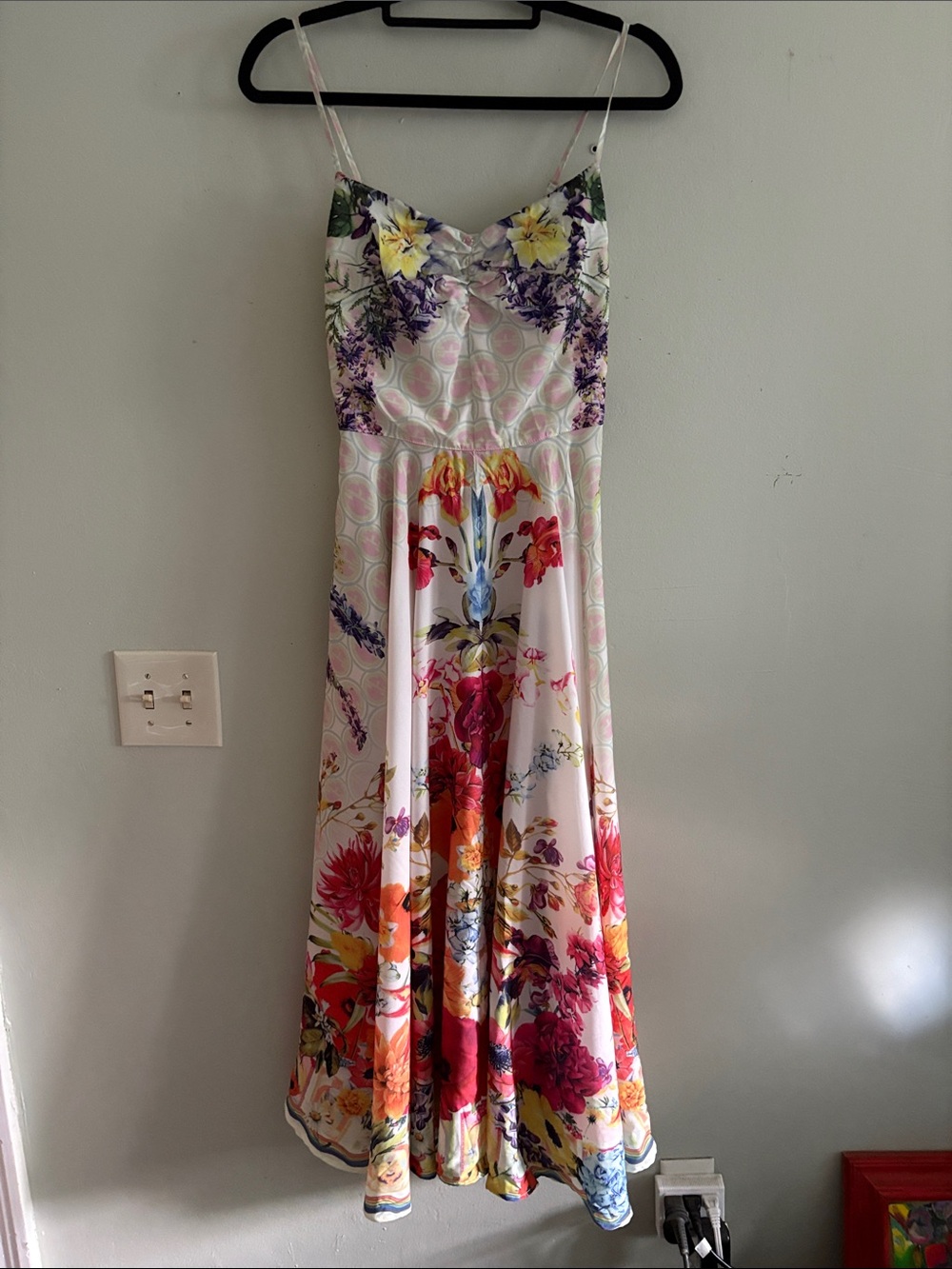 Floral bohemian kaleidoscope Spaghetti-Strap Maxi Dress M NWT